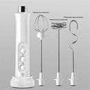 Handheld Rechargeable, Drink Mixer Electric Whisk for Coffee, Detachable With 3 Stainless Whisks, Hand Mixer for Lattes, Cappuccino, Matcha, Egg, （ White）