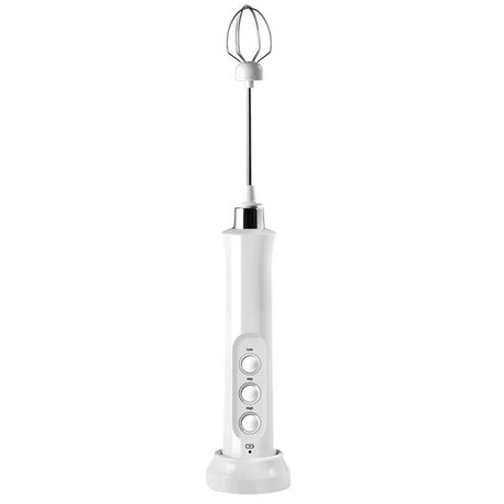 Handheld Rechargeable, Drink Mixer Electric Whisk for Coffee, Detachable With 3 Stainless Whisks, Hand Mixer for Lattes, Cappuccino, Matcha, Egg, （ White）