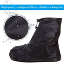 Cycling middle tube rainproof shoe cover, outdoor thick high tube waterproof rain boots shoe cover, suitable for rainy days, men's and women's anti slip and wear-resistant(Black, M)