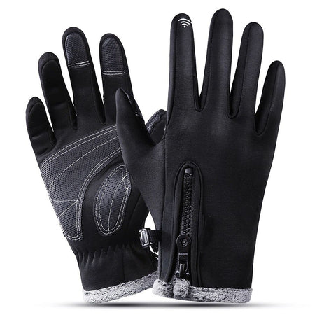 Sport Gloves, Winter Gloves, Ultimate Waterproof & Windproof Thermal Non-Slip Gloves, Mens Comfortable Warm Touch Glove（Black M）