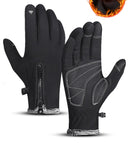 Sport Gloves, Winter Gloves, Ultimate Waterproof & Windproof Thermal Non-Slip Gloves, Mens Comfortable Warm Touch Glove（Black M）