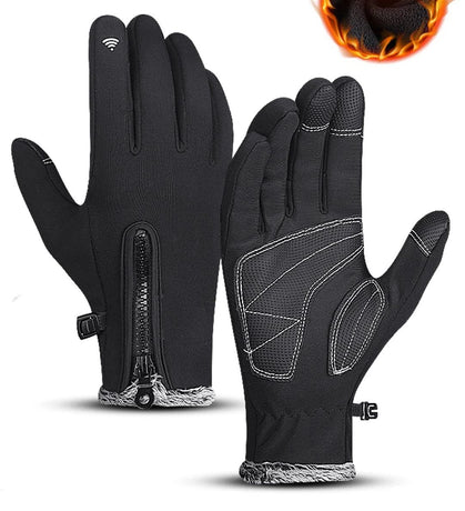 Sport Gloves, Winter Gloves, Ultimate Waterproof & Windproof Thermal Non-Slip Gloves, Mens Comfortable Warm Touch Glove（Black M）