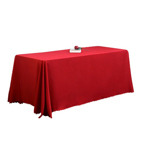Red Rectangle Polyester Tablecloth, Table Cloth Overlay for Birthday, Wedding, Banquet, Party Decoration, Dining Table Cover,red,160x180cm