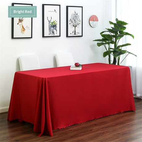 Red Rectangle Polyester Tablecloth, Table Cloth Overlay for Birthday, Wedding, Banquet, Party Decoration, Dining Table Cover,red,160x180cm