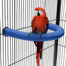 U Shape Parrot Perch Stand Toy Bird Platform Sand Paw Grinding Clean Stick Exercise Conure Budgie Cockatiel Cage Accessories (Blue) small