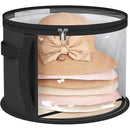 2PCS Extra Large Clear Hat Organizer for Travel and Wardrobe, Holds up to 7 Hats, Round Hat Box Storage for Women & Men,Large Capacity Cowboy Hat Organizer(Black)