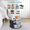 2PCS Extra Large Clear Hat Organizer for Travel and Wardrobe, Holds up to 7 Hats, Round Hat Box Storage for Women & Men,Large Capacity Cowboy Hat Organizer(Black)
