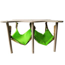 Guinea Pigs Hammock with Natural Wooden Stand- Large Hanging Hammock Bed for Piggies Chinchilla Hamster Bunny Ferrets Hiding Sleeping