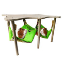 Guinea Pigs Hammock with Natural Wooden Stand- Large Hanging Hammock Bed for Piggies Chinchilla Hamster Bunny Ferrets Hiding Sleeping