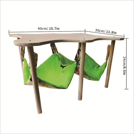 Guinea Pigs Hammock with Natural Wooden Stand- Large Hanging Hammock Bed for Piggies Chinchilla Hamster Bunny Ferrets Hiding Sleeping