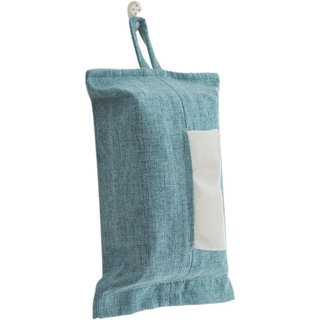2pcs Toilet Paper Holder Reusable Tissue Holder Travel Tissue Holder Wall Hanging Tissue Box Cover Toilet Paper Storage Rectangle Napkin Holder Cloth Tissue Box for Car Office Desk, BLue