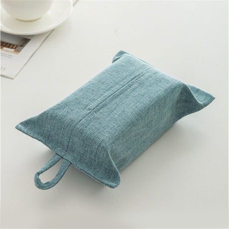 2pcs Toilet Paper Holder Reusable Tissue Holder Travel Tissue Holder Wall Hanging Tissue Box Cover Toilet Paper Storage Rectangle Napkin Holder Cloth Tissue Box for Car Office Desk, BLue
