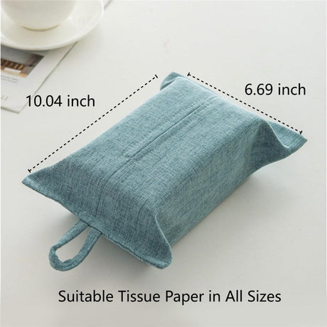 2pcs Toilet Paper Holder Reusable Tissue Holder Travel Tissue Holder Wall Hanging Tissue Box Cover Toilet Paper Storage Rectangle Napkin Holder Cloth Tissue Box for Car Office Desk, BLue