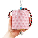 Bird chewing toys, parrot beak grinding calcium stones, with bells, birdcage accessories, parrot cub, hamster, Totoro cage toys（Pink）