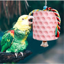 Bird chewing toys, parrot beak grinding calcium stones, with bells, birdcage accessories, parrot cub, hamster, Totoro cage toys（Pink）