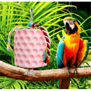 Bird chewing toys, parrot beak grinding calcium stones, with bells, birdcage accessories, parrot cub, hamster, Totoro cage toys（Pink）