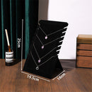 2Pcs Multiple Pendant Necklace Display Stand Jewelry Organizer Rack for Chains and Pendants Elegant Desktop Jewelry Showcase （ flat top black）