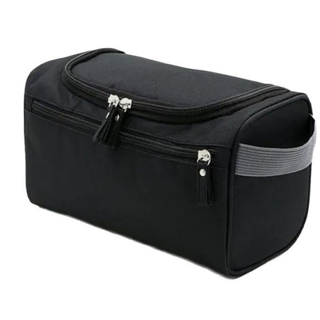 Oxford cloth waterproof hook wash bag travel makeup bag men's portable storage bag cosmetics storage bag (Black)