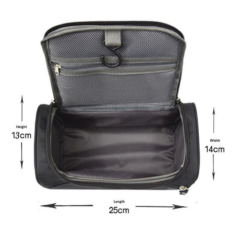Oxford cloth waterproof hook wash bag travel makeup bag men's portable storage bag cosmetics storage bag (Black)