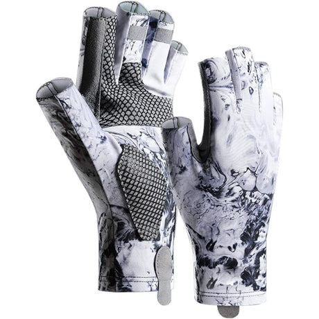 Sun Gloves  Fishing Gloves, Fingerless Sun Protection UV Protection Fishing Gloves Men/Women for Kayaking, Hiking, Paddling, Driving（L）
