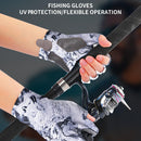 Sun Gloves  Fishing Gloves, Fingerless Sun Protection UV Protection Fishing Gloves Men/Women for Kayaking, Hiking, Paddling, Driving（L）