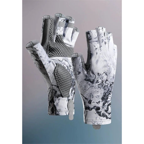Sun Gloves  Fishing Gloves, Fingerless Sun Protection UV Protection Fishing Gloves Men/Women for Kayaking, Hiking, Paddling, Driving（L）