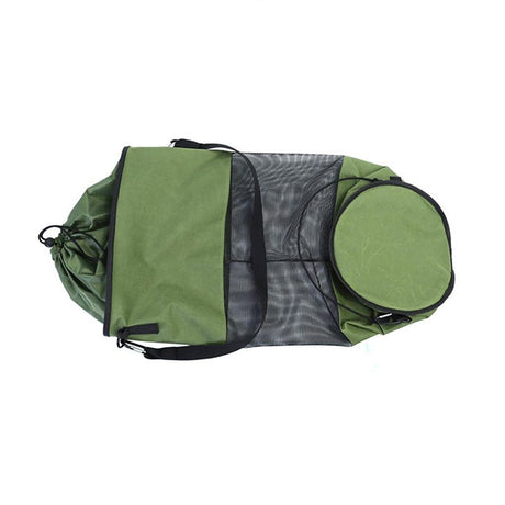 Boat Trash Bag - Heavy-Duty  Mesh Oxford Fabric with Bottom Zipper and Top Rubber Closure - Leakproof and Washable for Boats, Kayaks, Campers, RVs, and More（olive drab）