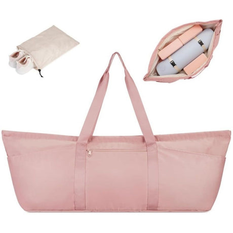 Yoga mat bag, women's Pilates exercise handbag, women's and men's exercise equipment accessories（pink）