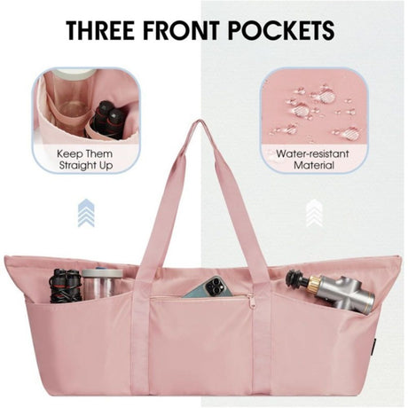 Yoga mat bag, women's Pilates exercise handbag, women's and men's exercise equipment accessories（pink）