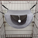 Cat cage hammock with ball, adjustable soft pet bed set for hanging, suitable for cats, ferrets, puppies, rabbits or small pets, indoor pets, suitable for all seasons（grey S）
