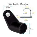 2pcs Flat, Universal Replacement Hitch, Easy Installation, Metal Body with Metal Pin, Fits Most Bikes, Compatible with Cargo and Child Trailers
