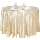 120cm Round Satin TableclothsOverlay Round Satin Table Cover Bright Silk Smooth Fabric Tablecloth for Wedding Banquet Tables Decoration（champagne）