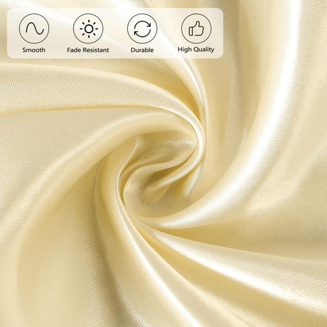 120cm Round Satin TableclothsOverlay Round Satin Table Cover Bright Silk Smooth Fabric Tablecloth for Wedding Banquet Tables Decoration（champagne）