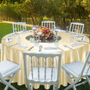 120cm Round Satin TableclothsOverlay Round Satin Table Cover Bright Silk Smooth Fabric Tablecloth for Wedding Banquet Tables Decoration（champagne）