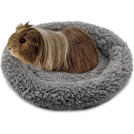 Warm Guinea Pig Bed,  Outer Inner Diameter Hamster Beds with Plush, Machine Washable Small Pet Hideout, Cozy Carrier Cage Accessories for Small Dwarf Rabbits Hedgehog Squirrel Ferret（grey）