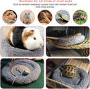 Warm Guinea Pig Bed,  Outer Inner Diameter Hamster Beds with Plush, Machine Washable Small Pet Hideout, Cozy Carrier Cage Accessories for Small Dwarf Rabbits Hedgehog Squirrel Ferret（grey）