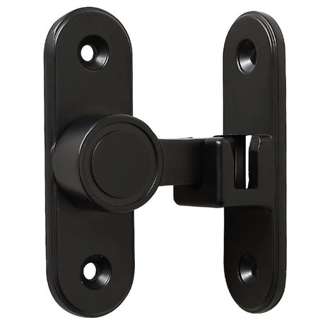 Barn Door Locks, 90/180 Degree Right Angle Flip Gate Latch Fit for Bedroom, Garden, Cabinet - Sturdy and Secure Sliding Barn Door Lock (Black-2 Pcs)