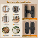 Barn Door Locks, 90/180 Degree Right Angle Flip Gate Latch Fit for Bedroom, Garden, Cabinet - Sturdy and Secure Sliding Barn Door Lock (Black-2 Pcs)