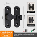 Barn Door Locks, 90/180 Degree Right Angle Flip Gate Latch Fit for Bedroom, Garden, Cabinet - Sturdy and Secure Sliding Barn Door Lock (Black-2 Pcs)