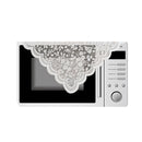 2pcs Small Square Tablecloth Elegant White Lace Jacquard Square Tablecloths Table Topper Decoration Cover for Home Dresser Scarf and Table Centerpiece 60*60cm