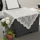 2pcs Small Square Tablecloth Elegant White Lace Jacquard Square Tablecloths Table Topper Decoration Cover for Home Dresser Scarf and Table Centerpiece 60*60cm