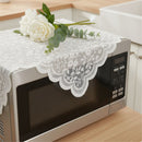 2pcs Small Square Tablecloth Elegant White Lace Jacquard Square Tablecloths Table Topper Decoration Cover for Home Dresser Scarf and Table Centerpiece 60*60cm