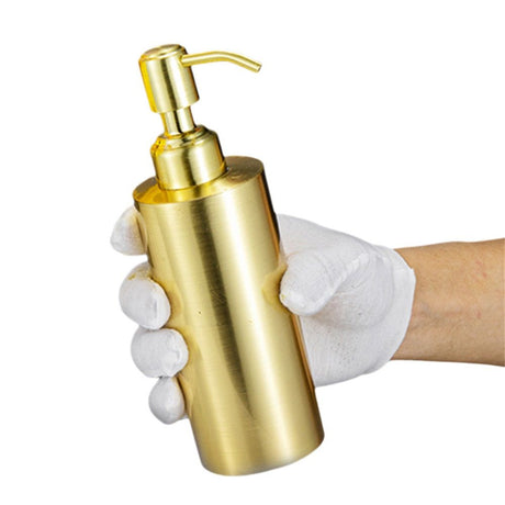 Gold Soap Dispenser, Full Stainless Steel Soap Dispenser, Conditioner – Modern Countertop Dispenser with Non-Slip Protective Pads