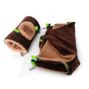2-piece set of small animal hammocks, warm plush hanging tunnels, and double-layer hammock cages, suitable for rocking hammocks hiding ferrets, guinea pigs, Totoro, squirrels, mice, and hamsters, brown