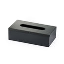 Tissue Box Cover, Rectangular Facial Tissue Holder with Bottom, Decorative Storage Organizer Box for Bathroom Vanity, Countertops, Dressers, Night Stand, Parlors and Offices - Black