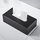 Tissue Box Cover, Rectangular Facial Tissue Holder with Bottom, Decorative Storage Organizer Box for Bathroom Vanity, Countertops, Dressers, Night Stand, Parlors and Offices - Black