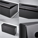 Tissue Box Cover, Rectangular Facial Tissue Holder with Bottom, Decorative Storage Organizer Box for Bathroom Vanity, Countertops, Dressers, Night Stand, Parlors and Offices - Black