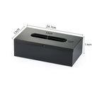 Tissue Box Cover, Rectangular Facial Tissue Holder with Bottom, Decorative Storage Organizer Box for Bathroom Vanity, Countertops, Dressers, Night Stand, Parlors and Offices - Black