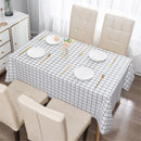 Rectangular checkered tablecloth PEVA for kitchen dining, picnic and camping, wrinkle free and washable tablecloth, black+white, 137*90cm
