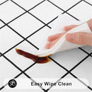 Rectangular checkered tablecloth PEVA for kitchen dining, picnic and camping, wrinkle free and washable tablecloth, black+white, 137*90cm